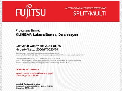 Certyfikat-FUJITSU-Klimatyzacja